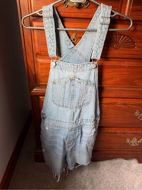 Old Navy Light Blue Denim Short Overalls
